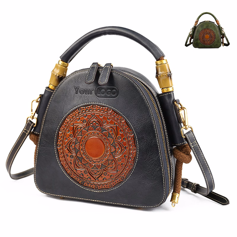 Genuine Leather Vintage women's shoulder tote