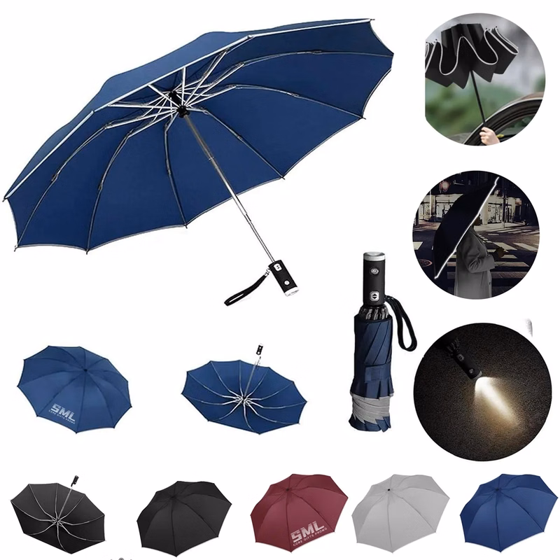 Portable Folding Luminous Strip Inverted Umbrella