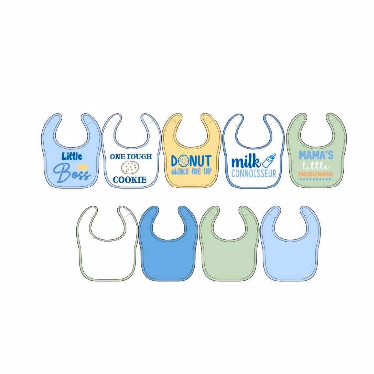 9pk Terry Bibs - One Size