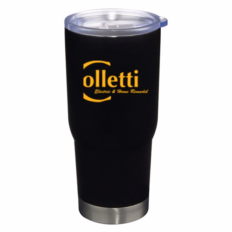 22 oz Pro22 Matte Black Vacuum Insulated Stainless Steel Travel Mug with Clear Lid