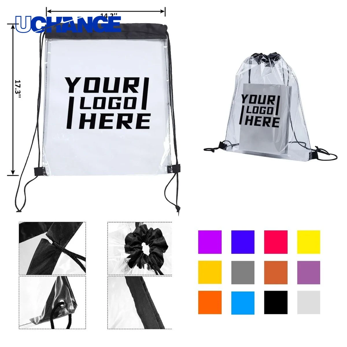Waterproof Clear PVC Drawstring Backpack Organizer 1