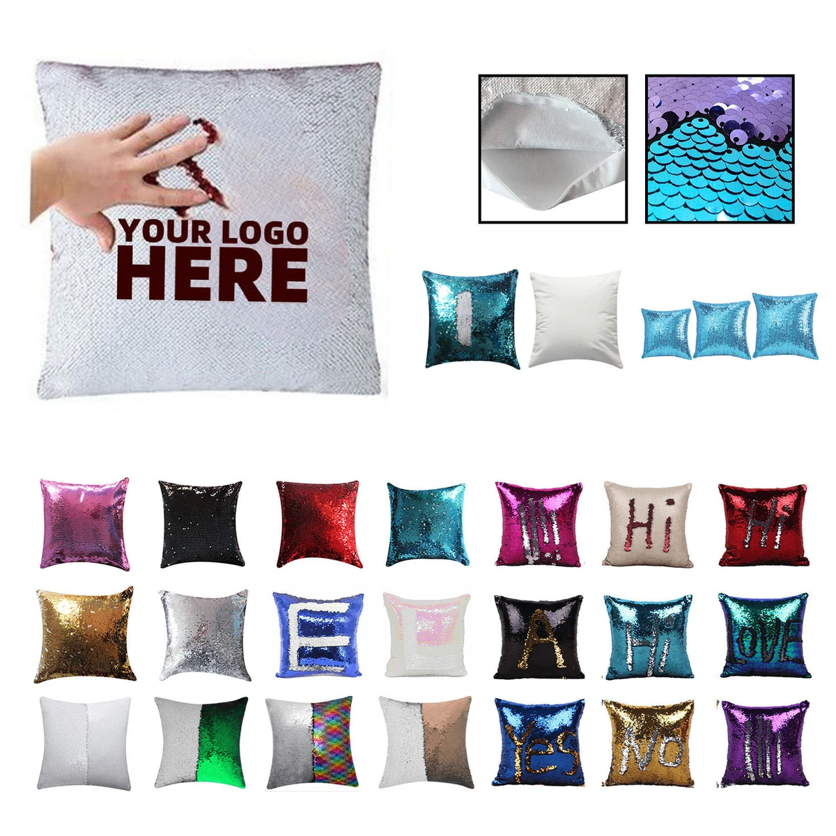 Sequins Throw Pillow Case 1