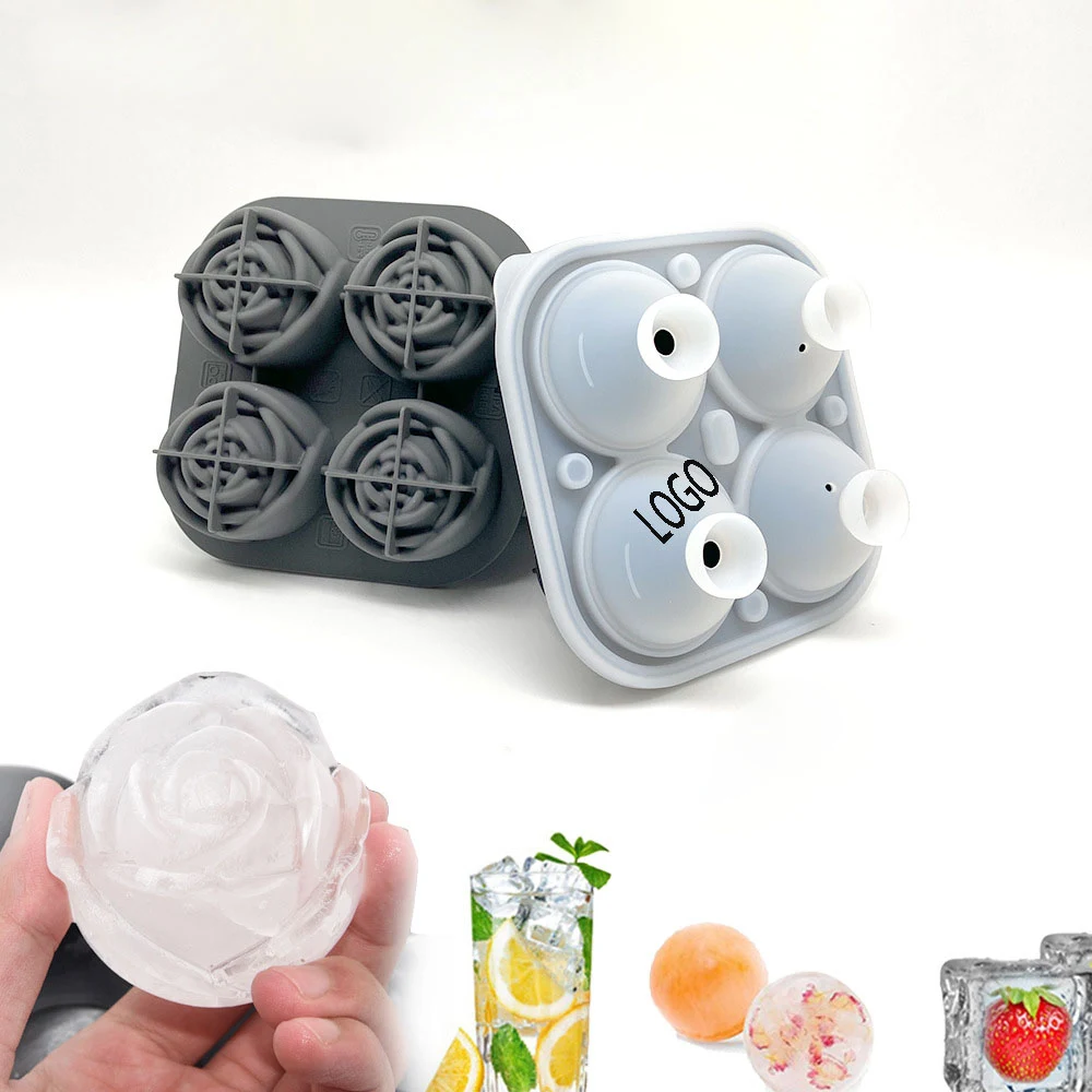 Rose Shaped Ice Cubes - Novelty Drink Tray For Chilled Drinks / Whiskey / Cocktails 1