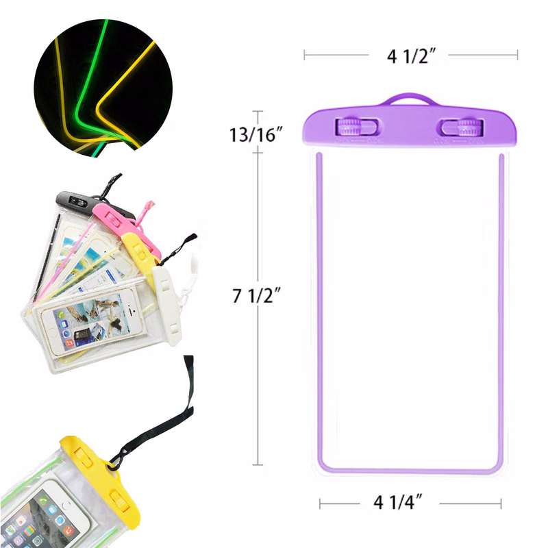 Colorful WaterproofPhone Pocket With Tight Sealing Button Cellphone Bag