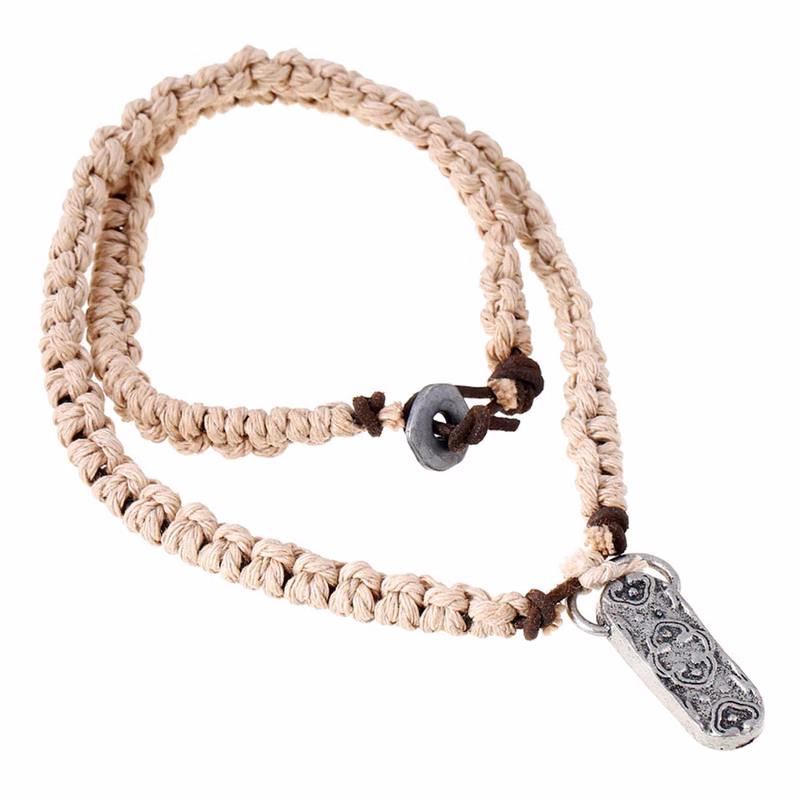 Jute Vintage beach weave necklace