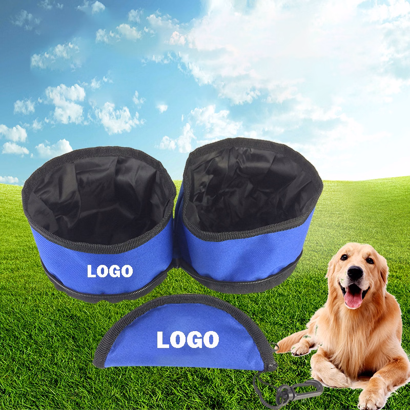 Oxford Cloth Foldable Waterproof Pet Bowl Collapsible Dog Bowl