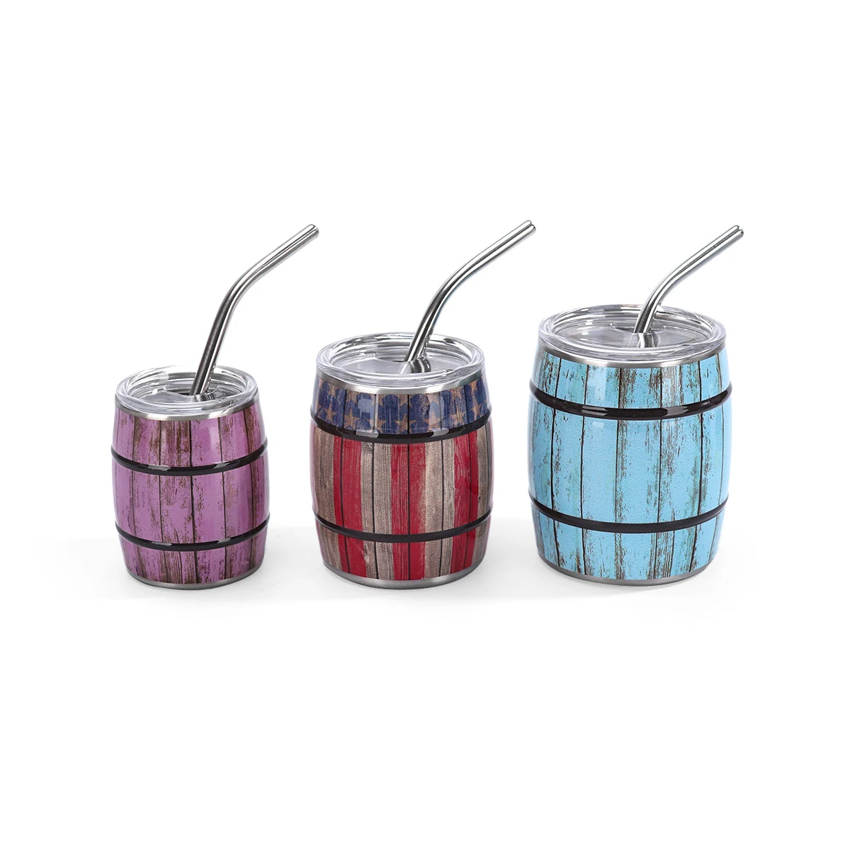 5oz Stainless Steel Wine Barrel Shaped Mini Shot Tumbler 1