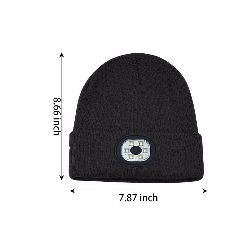 Beanie with LED Light for Winter Use