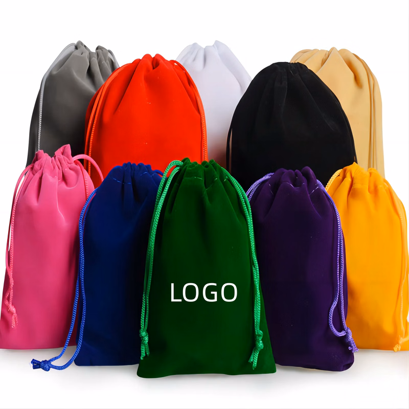 3 1/4"  x 4 " Pile Coating Drawstring Gift Bag