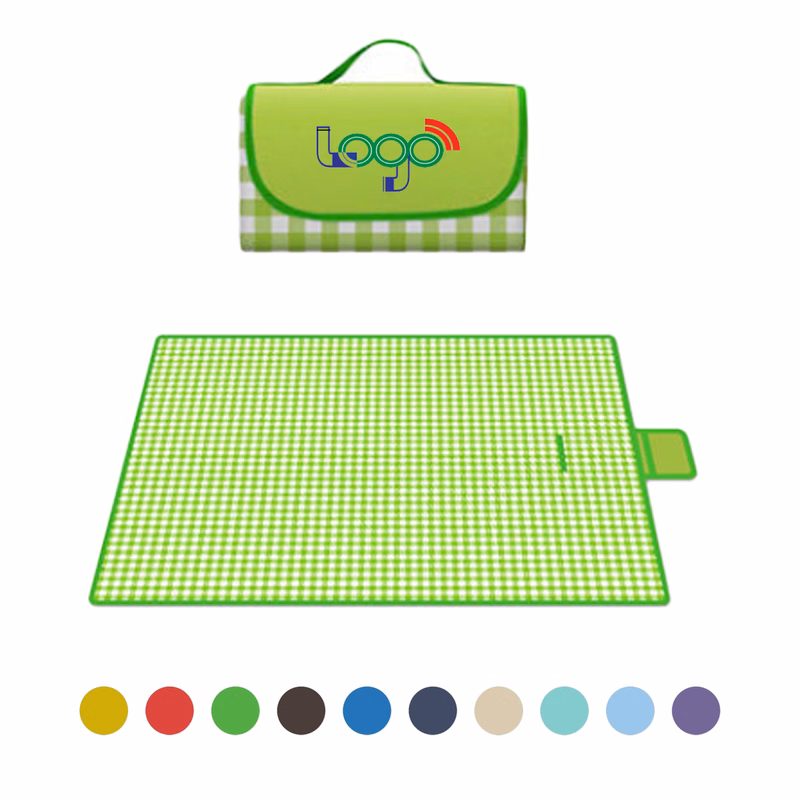 Portable Outdoor Picnic Mat With Waterproof Backing And Handle