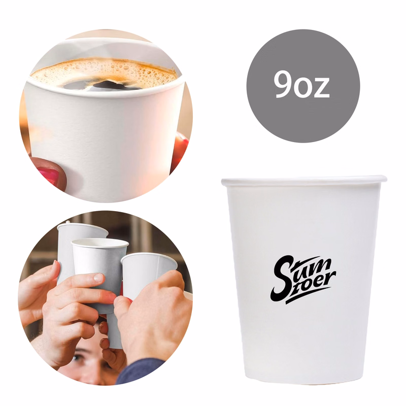 9oz Disposable Paper Cup MOQ 100