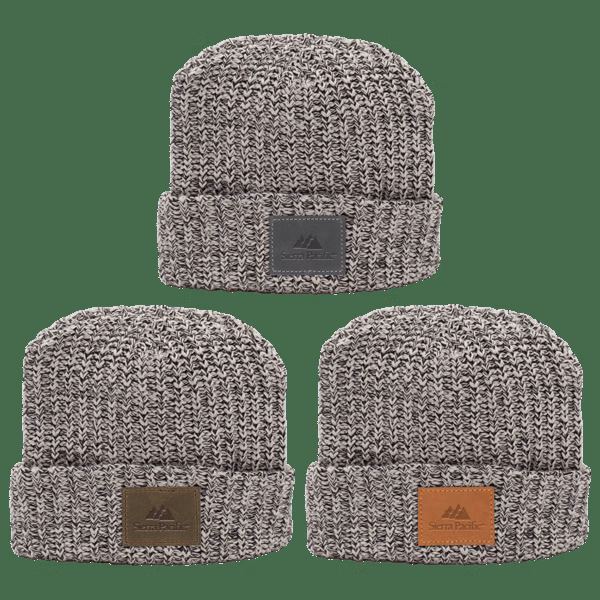 Milliner Cuffed Knit Beanie with Leather Patch