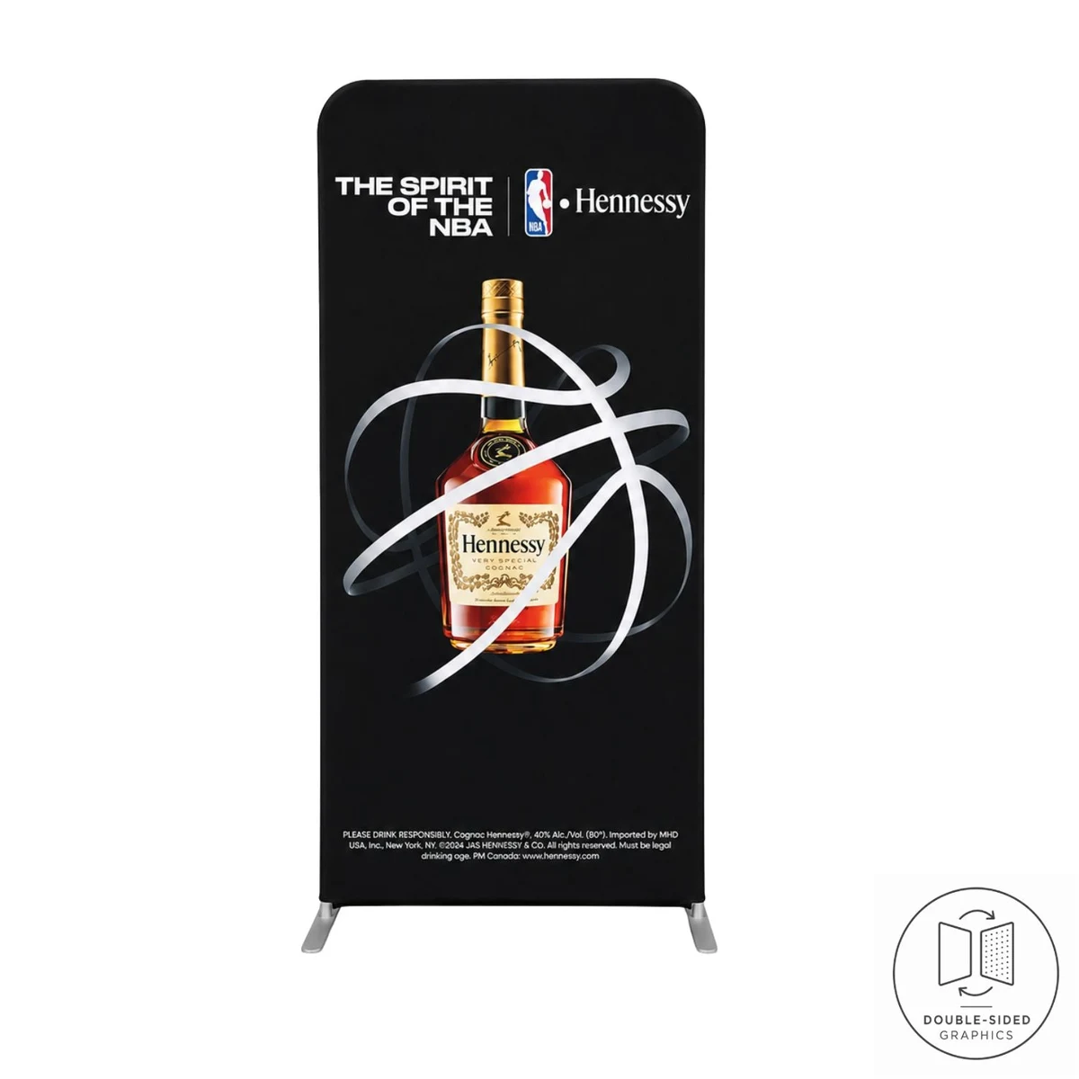 24 Hr Express Ship - 3'W x 78"H EuroFit Tension Fabric Banner Display Kit, Graphics Double Sided 1