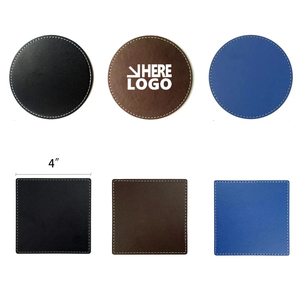 PU Leather Premium Round Coasters 1