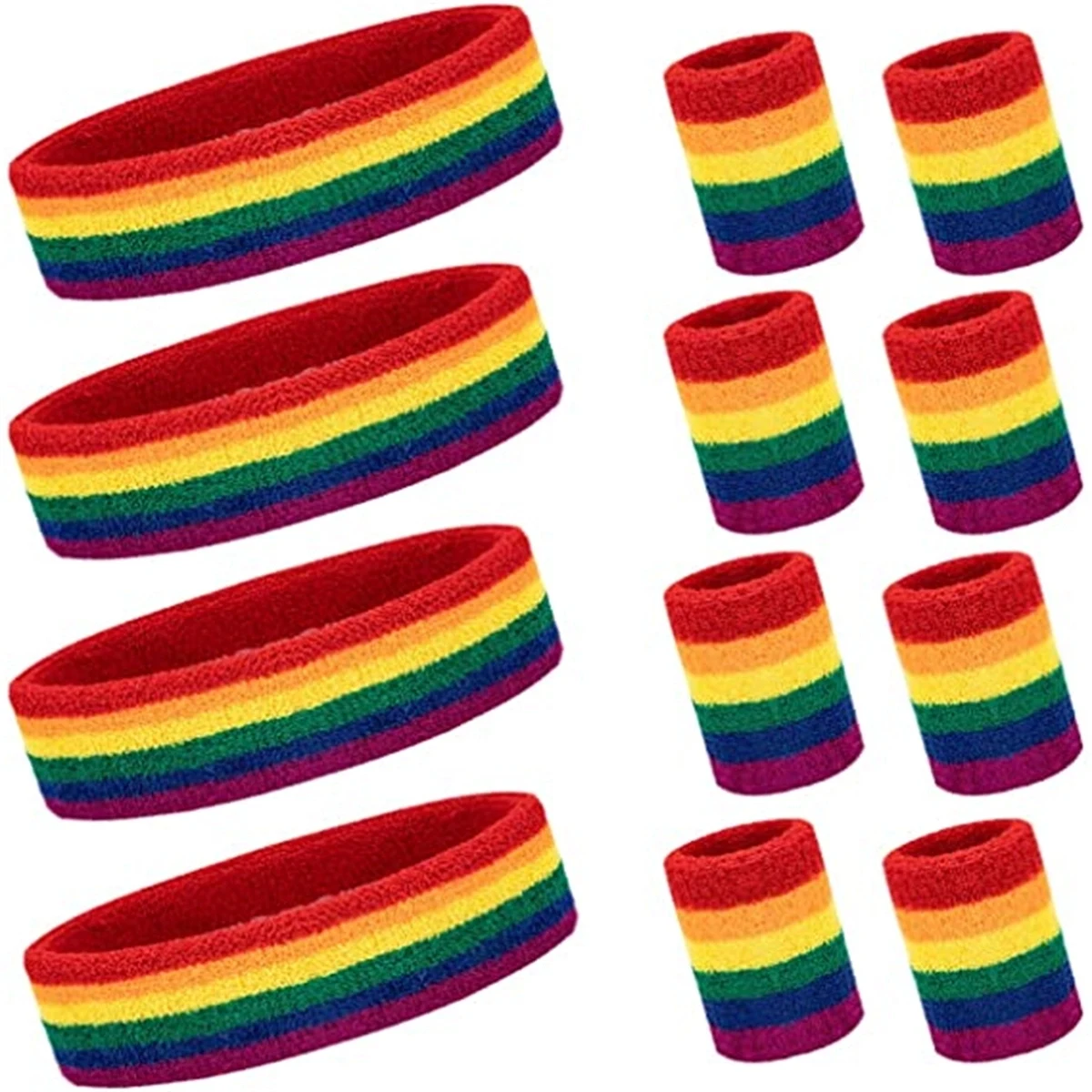 Striped Sweatband Set -1 Headband And 2 Wristbands 1