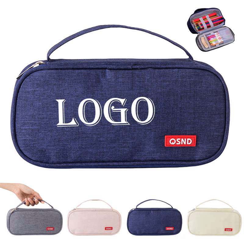 Minimalist Fabric Pencil Case with Handle MOQ50