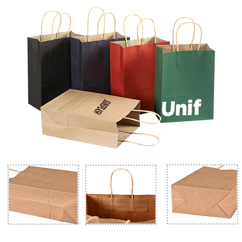 Natural Kraft Paper Tote Bags with Paper Handle 1