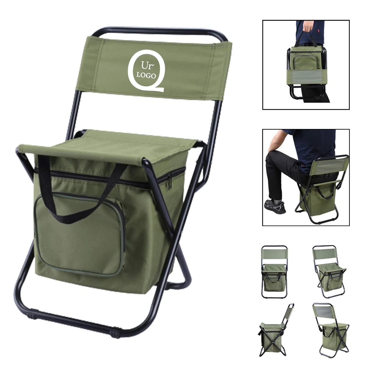 Folding Fishing Stool With Cooler Bag 1