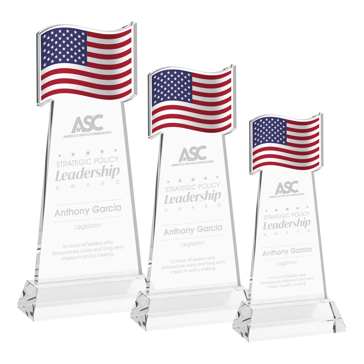 Flag Award on Hartford Base - Clear 1