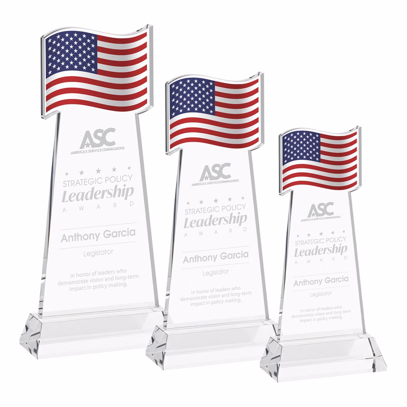 Flag Award on Hartford Base - Clear