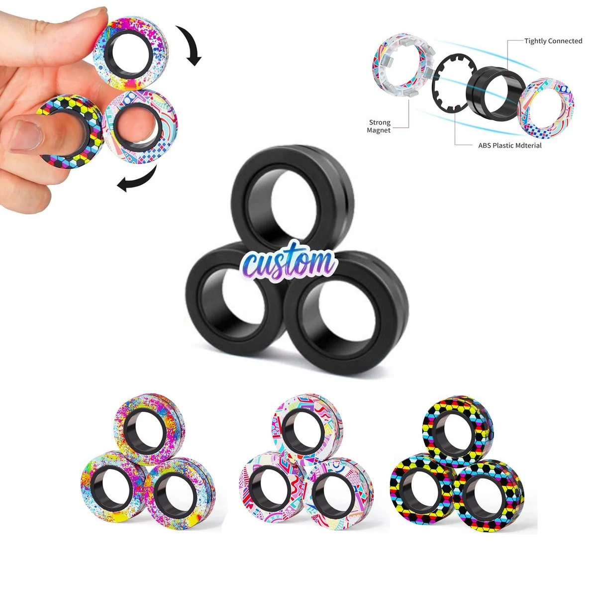 Three Magnetic Ring Stress Relief Toys 1