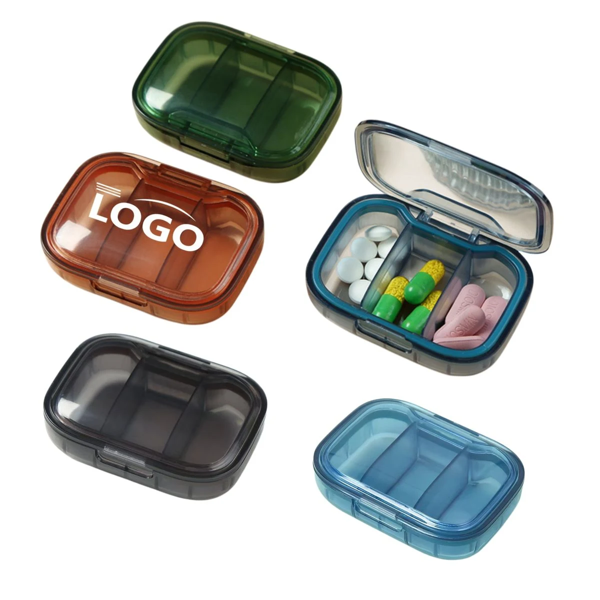 MOQ20pcs Mini pill box with 3 compartment 1