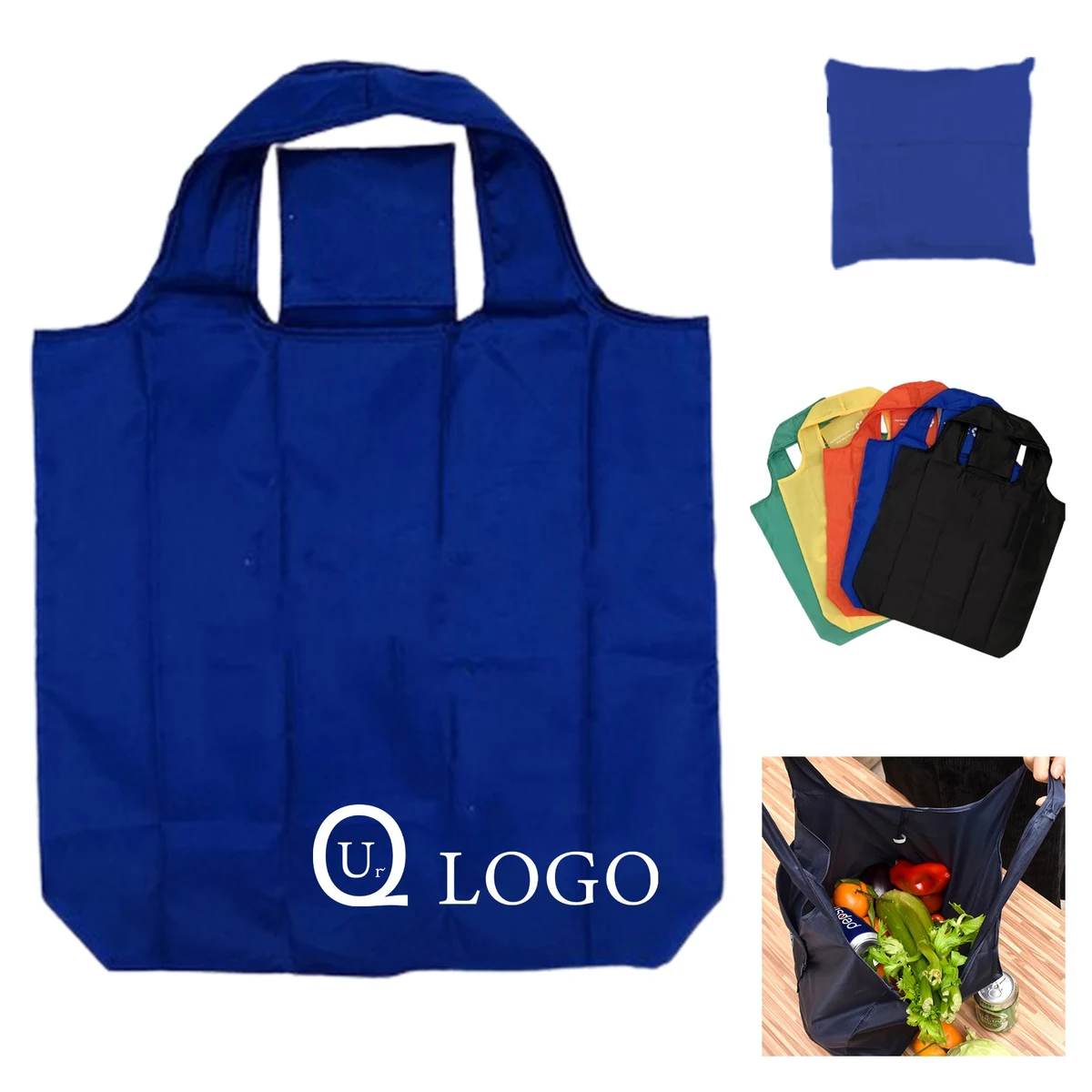 Portable Environment-Friendly Folding Shopping Bag, custom tote bag with logo imprint 1