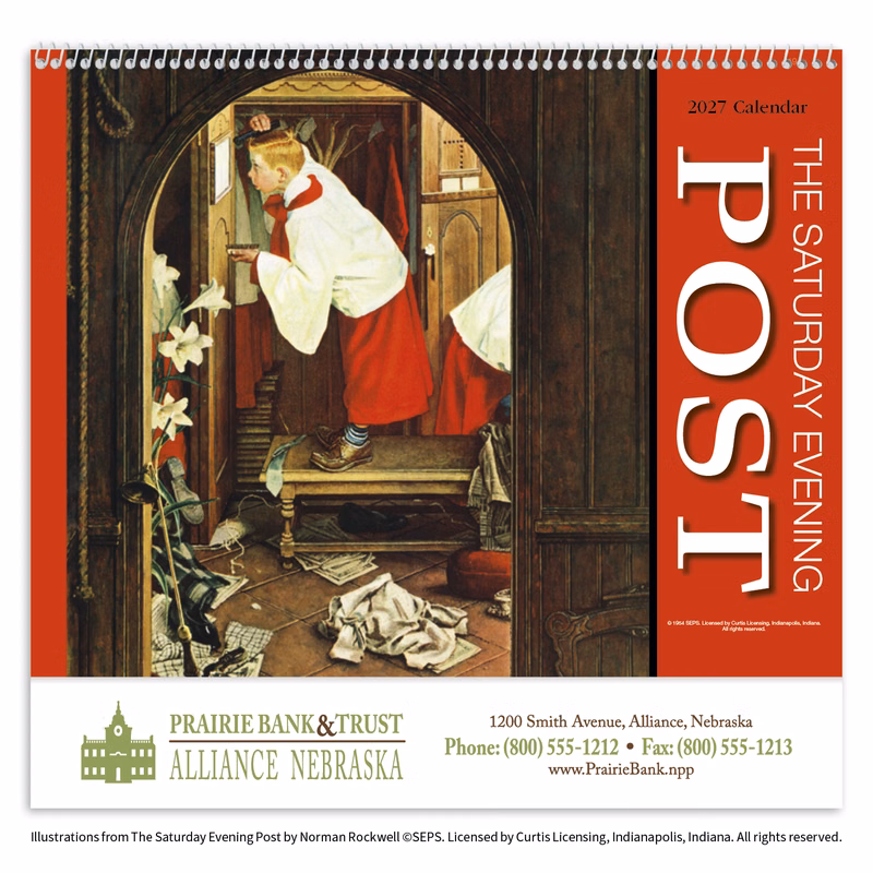 HotLine® Products Saturday Evening Post Appointment Calendar - Spiral