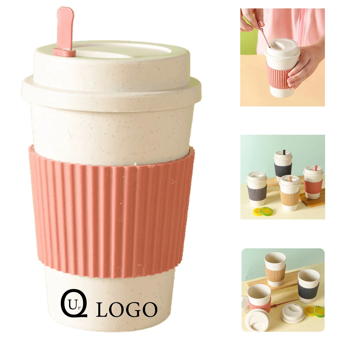 12 Oz Travel Coffee Cup W/ Silicone Sleeve 1