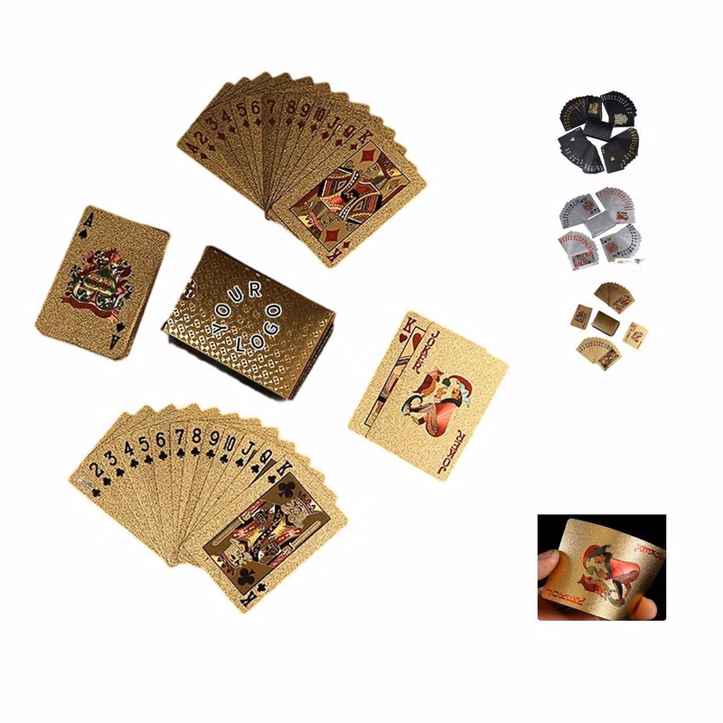 Durable Gold Color Poker Cards with Smooth Surface