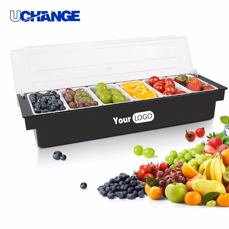 Six Compartment Fruit Caddy with Lid
