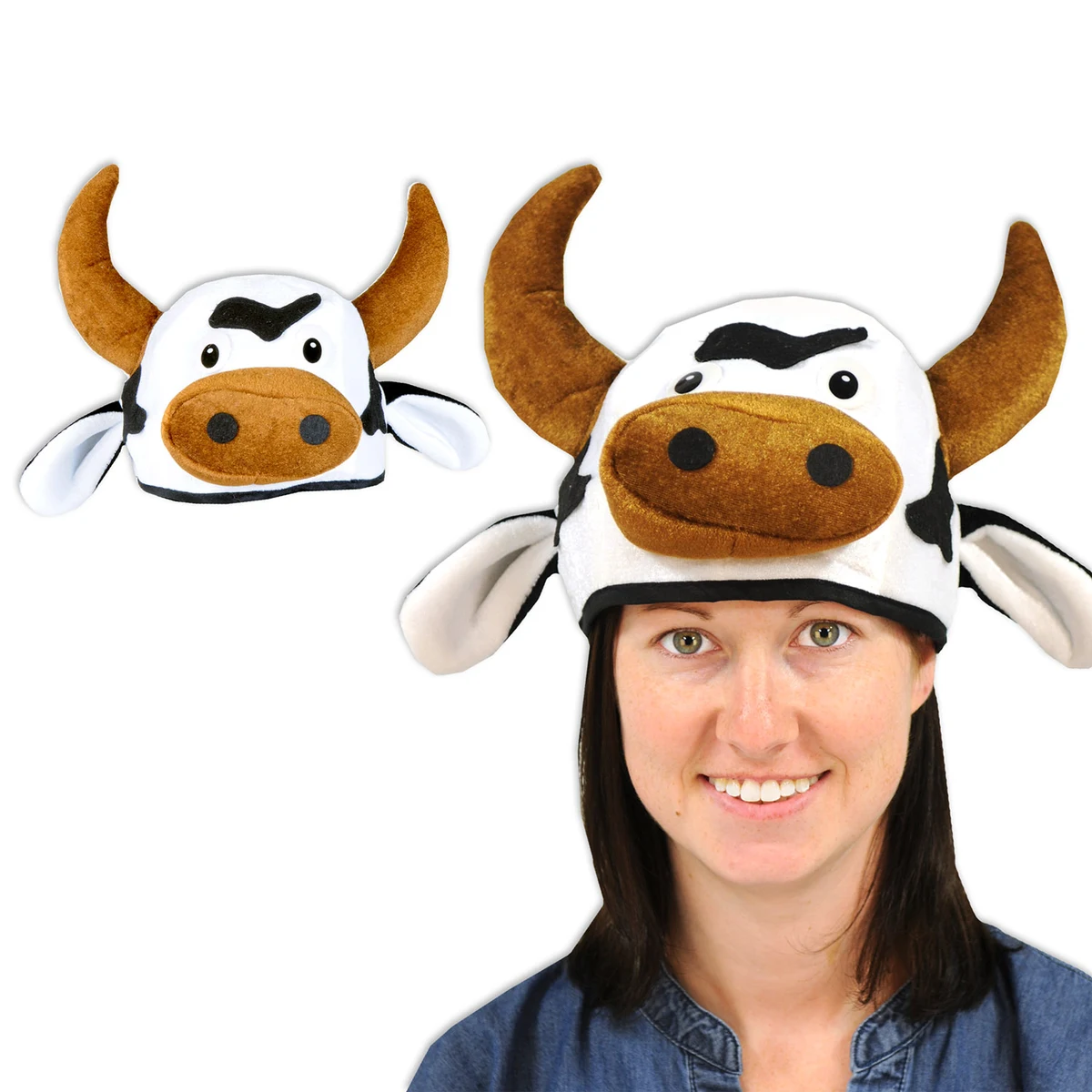 Plush Cow Head Hat 1