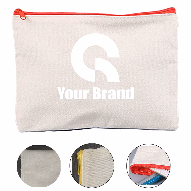 10 Pcs Zipper Cotton Canvas Pencil Bag