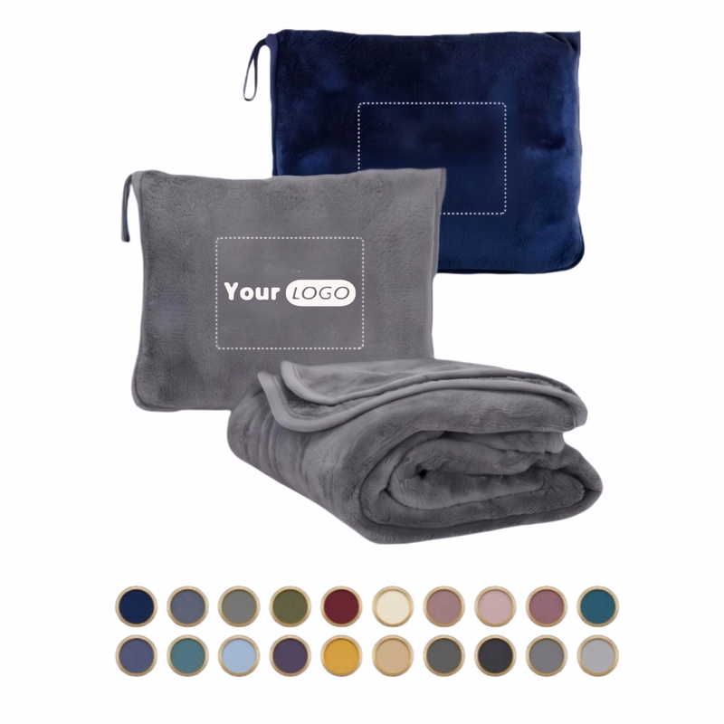 Dual-Sided Detachable Travel Throw
