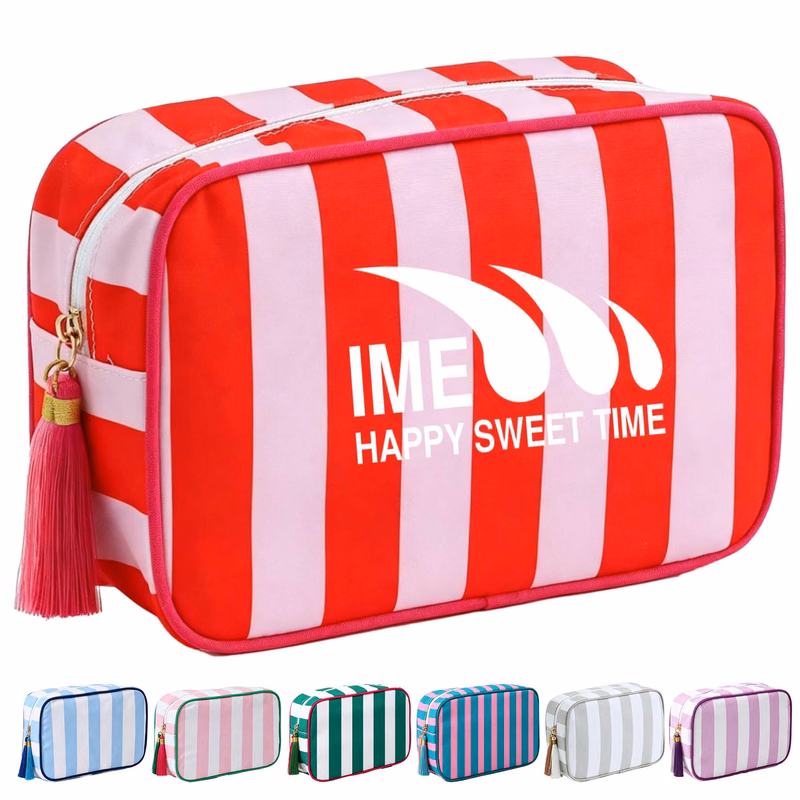 Striped Cosmetic Bag