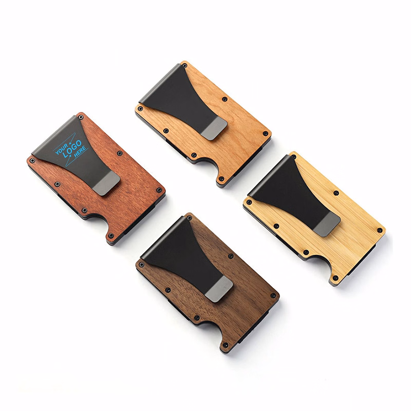 RFID Blocking Wood Wallet with Money Clip