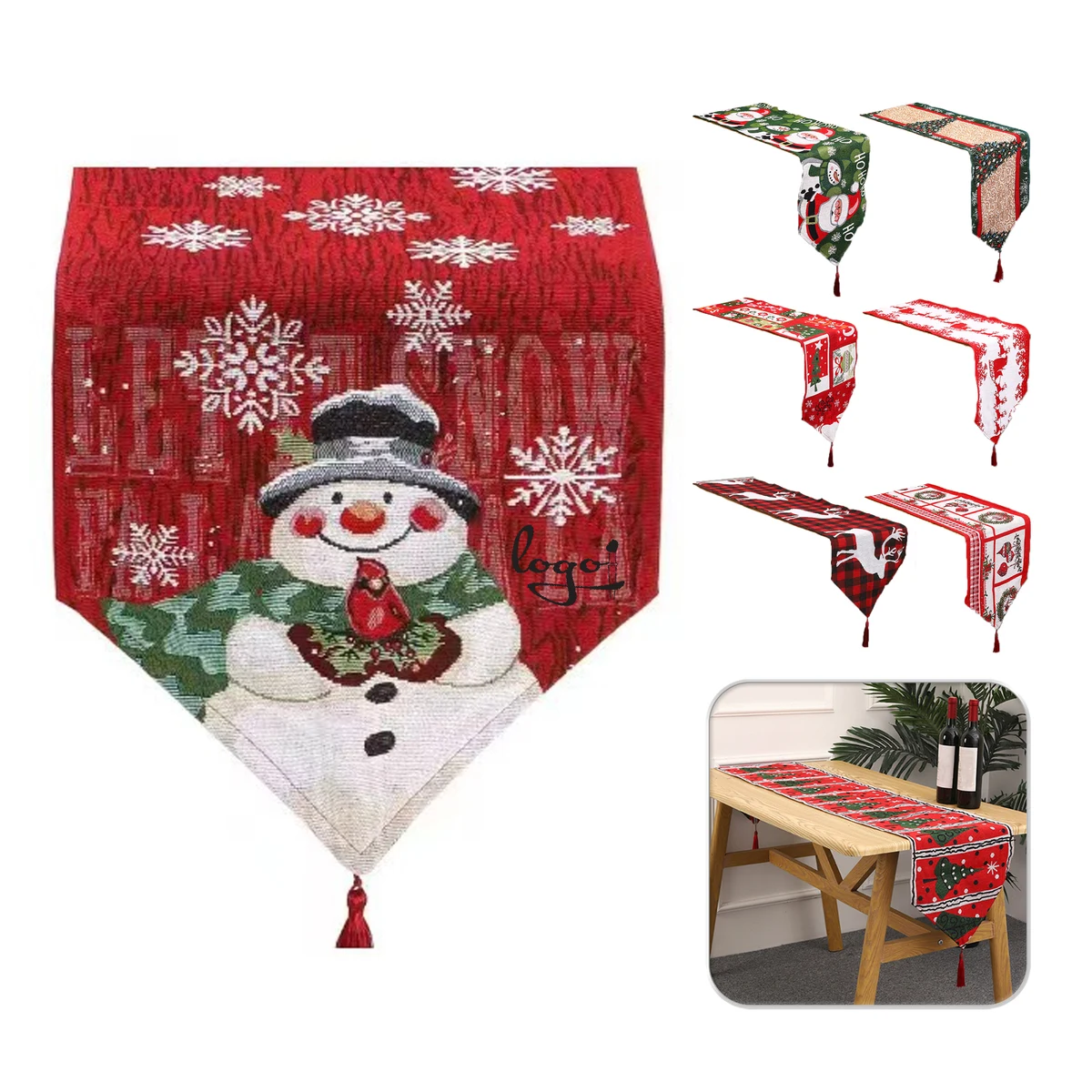 Christmas Snowflake Holiday Table Runner 1