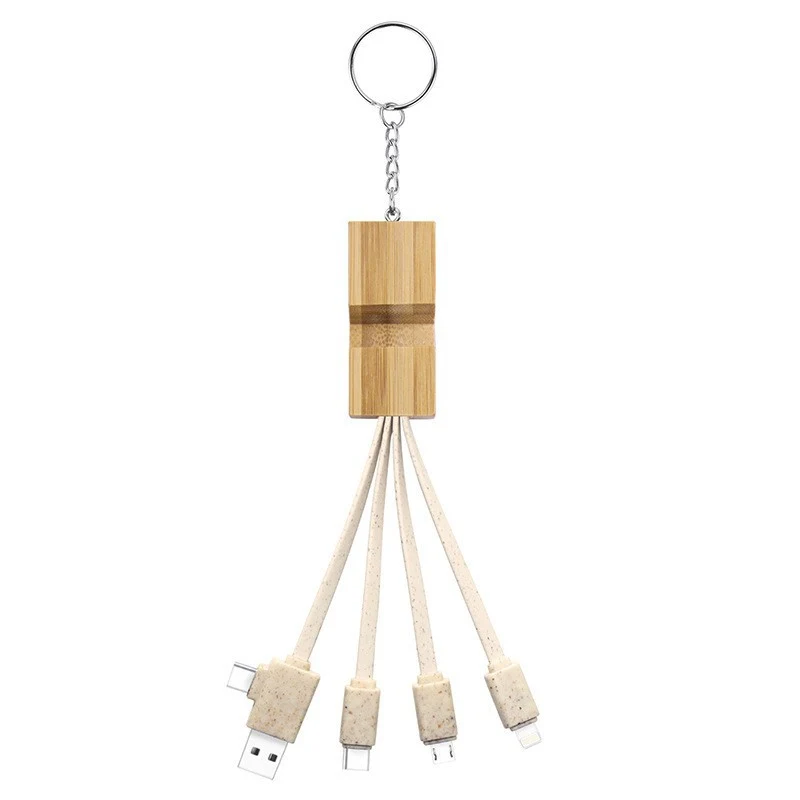 Charging Cables With Bamboo Phone Holder 1