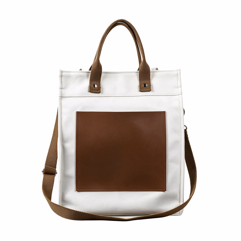 Soft Color Block Travel Canvas Tote Bag