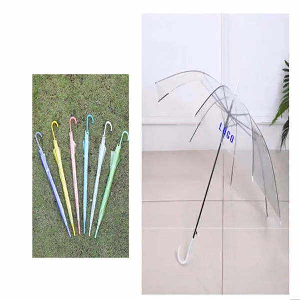 Custom Transparent 37.79 inch Straight Umbrella — Branded Rain Protection Giveaway