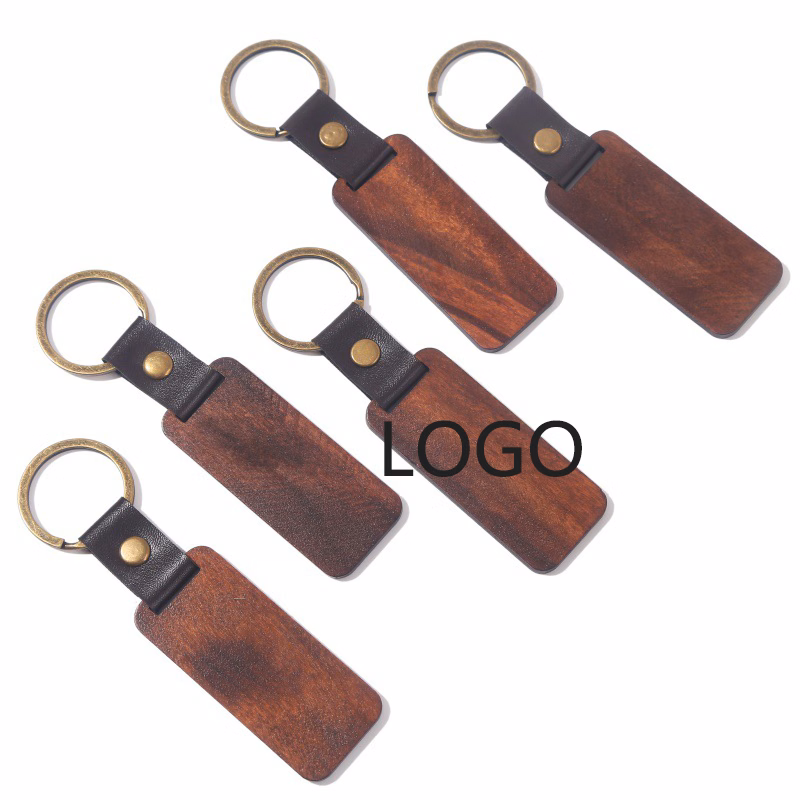 Wooden Sign Custom Leather Lettering Vintage Key Chain / Hook