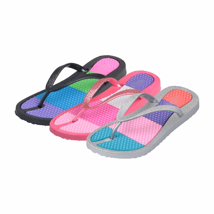 Girls' Sparkle Flip Flops - Sizes 11-13 Age 4-6 Years