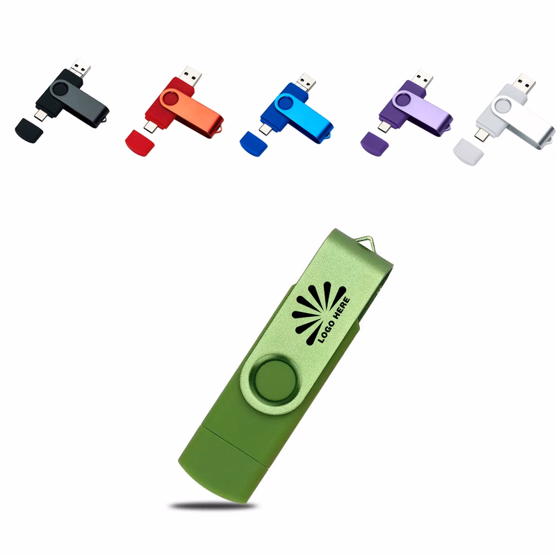 Portable Dual-Interface USB Drive with Custom Storage