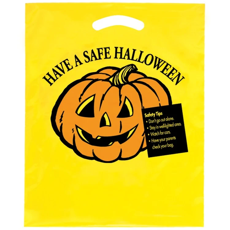 Yellow LDPE Fold Over Reinforced Die Cut - Halloween 1