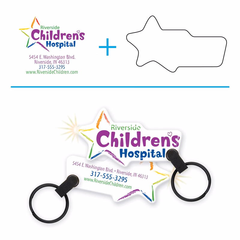 ShapeLights™ Design-A-Shape Key Ring Flashlight (Spot Color Printing)