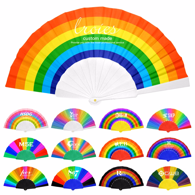 9" Plastic Folding Hand Fan