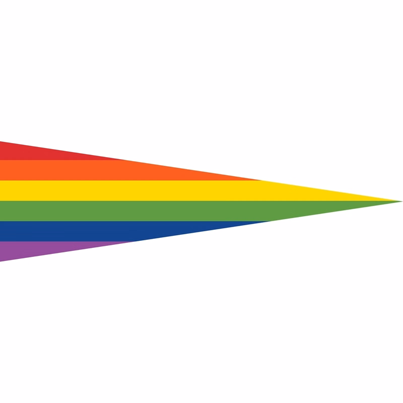 Rainbow Pennant Window Decals 3" x 10"