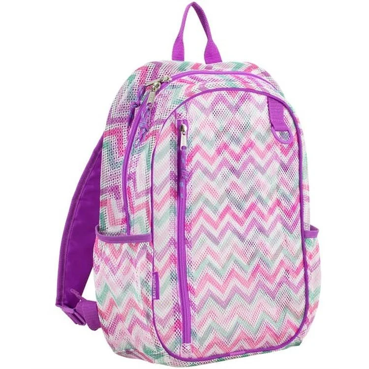 17" Classic Metro Mesh Backpack - Purple Chevron 1