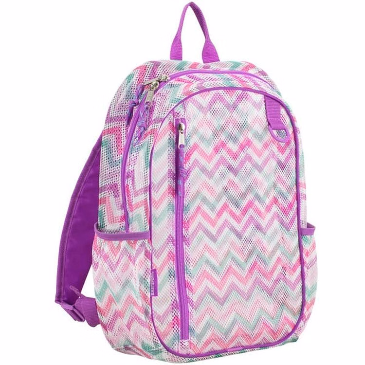 17" Classic Metro Mesh Backpack - Purple Chevron