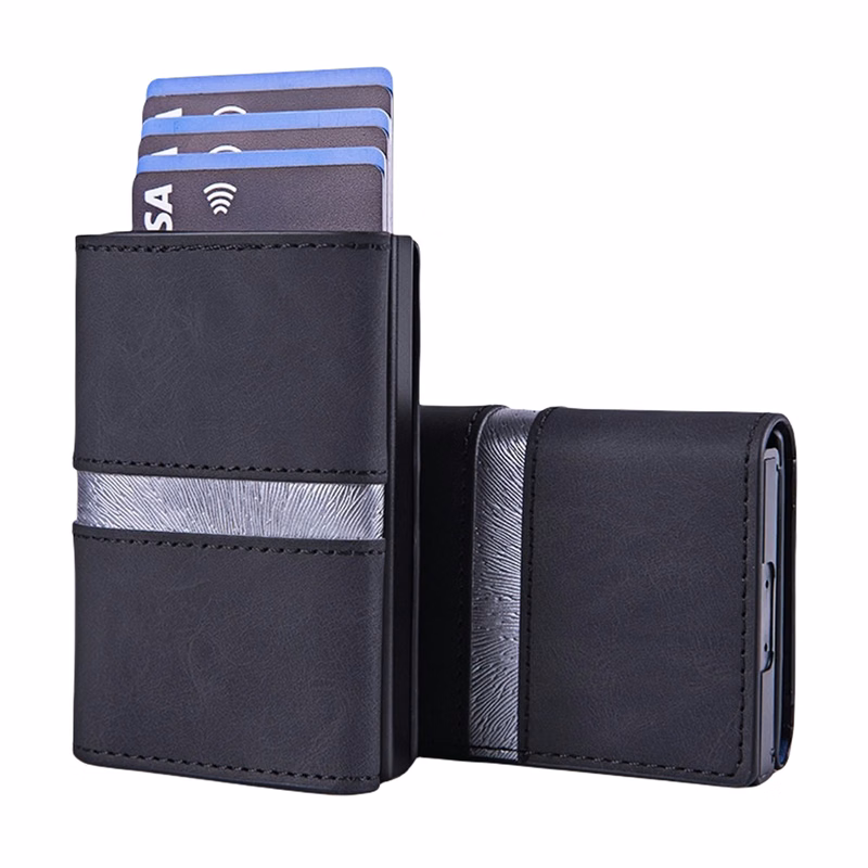 RFID Blocking Carbon Fiber Aluminum Credit Card Holder Men's Wallet